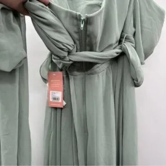 Birdy Grey Grace Convertible Chiffon Bridesmaid Dress in Sage Green Sz L NEW - Picture 9 of 9